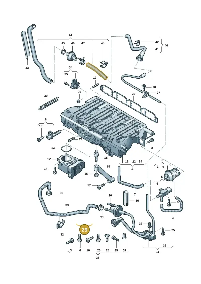 3C0133366T — Volkswagen Passat CC (2008-2012) diagram 617133250, position 29