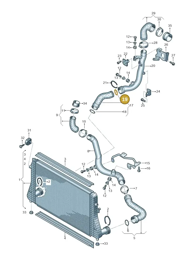3C0145117D — Volkswagen Scirocco 2.0 (2014-2017) diagram 786145760, position 19