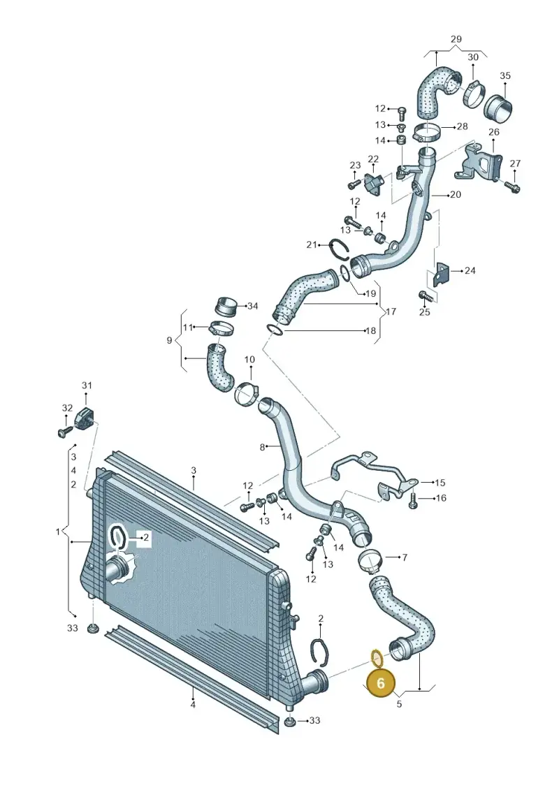 3C0145117H — Volkswagen Scirocco 2.0 (2014-2017) diagram 786145760, position 6