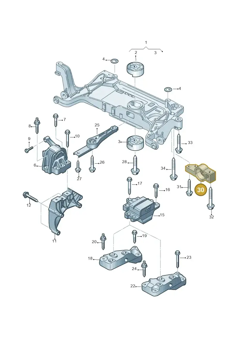 3C0199231F — Volkswagen Sharan BlueMotion (2015-2022) diagram 689199250, position 30