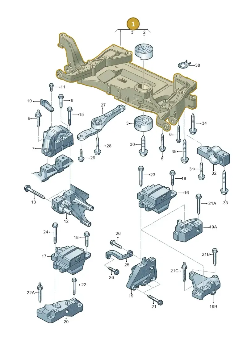 3C0199313BB — Volkswagen Passat CC (2011-2016) diagram 702199200, position 1