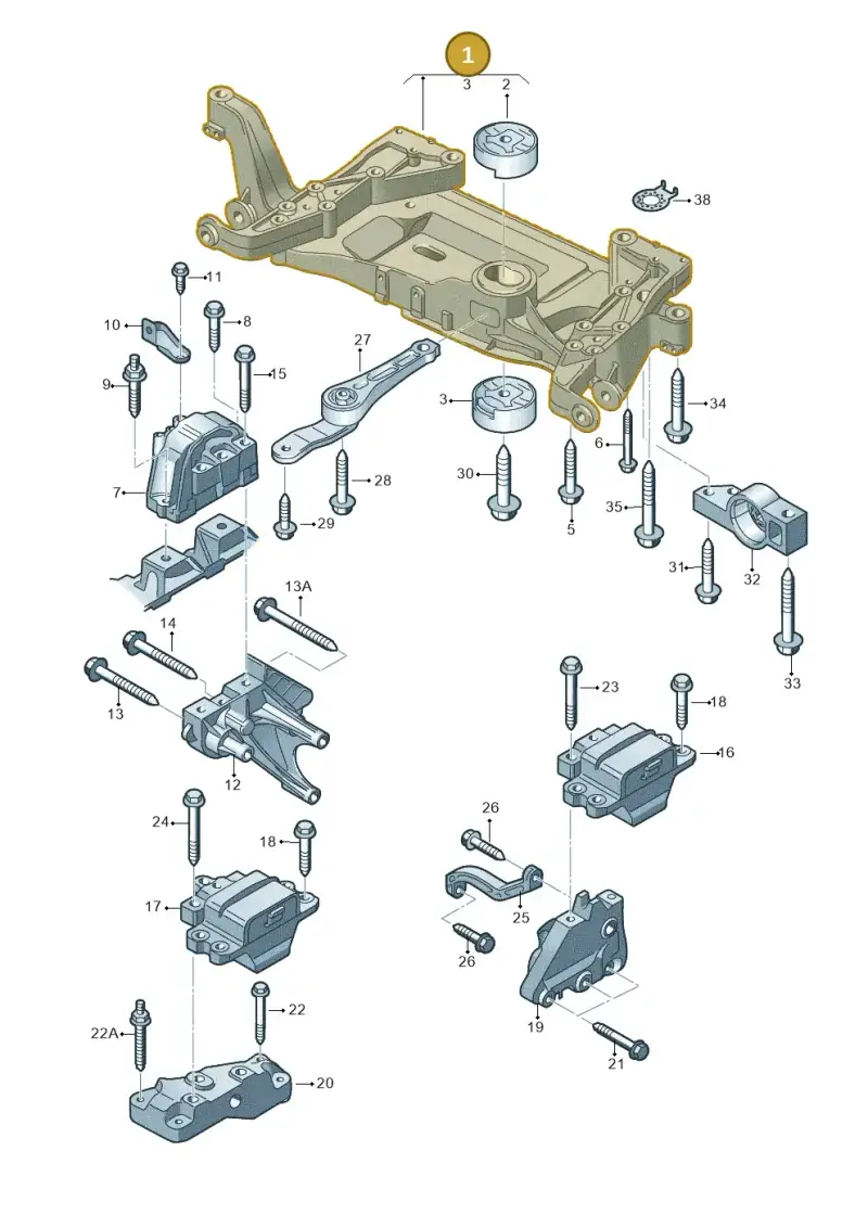 3C0199313BB — Volkswagen Passat saloon (2010-2015) diagram 702199400, position 1