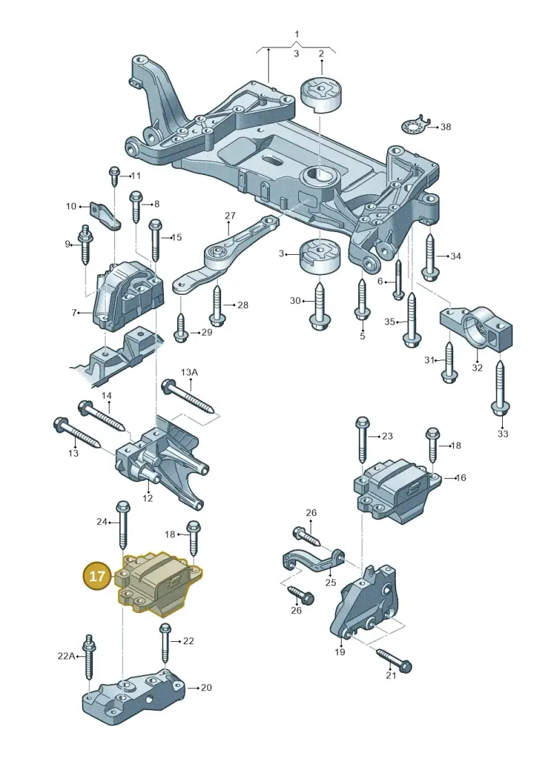 3C0199555AA — Volkswagen Passat saloon (2010-2015) diagram 702199400, position 17