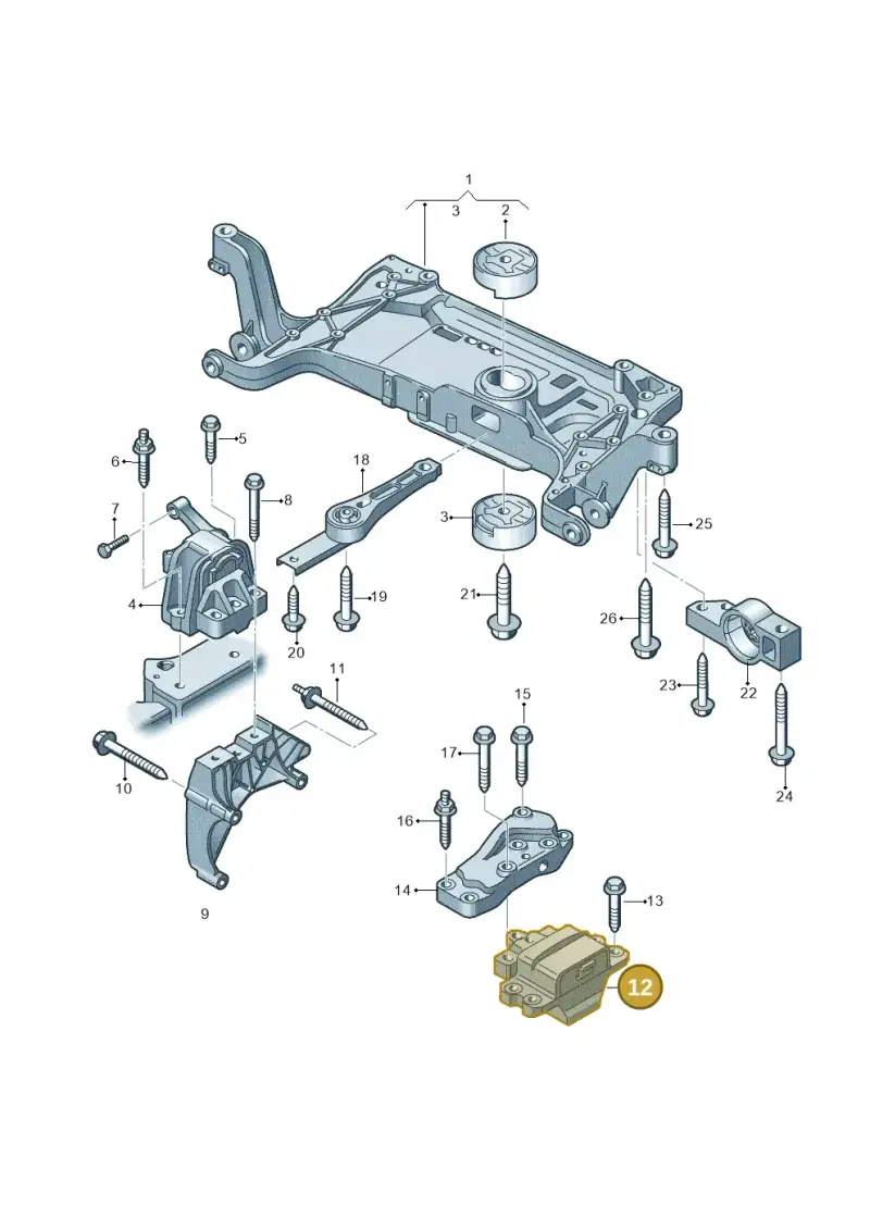 3C0199555AE — Volkswagen Tiguan 4Motion (2011-2018) diagram 634199200, position 12