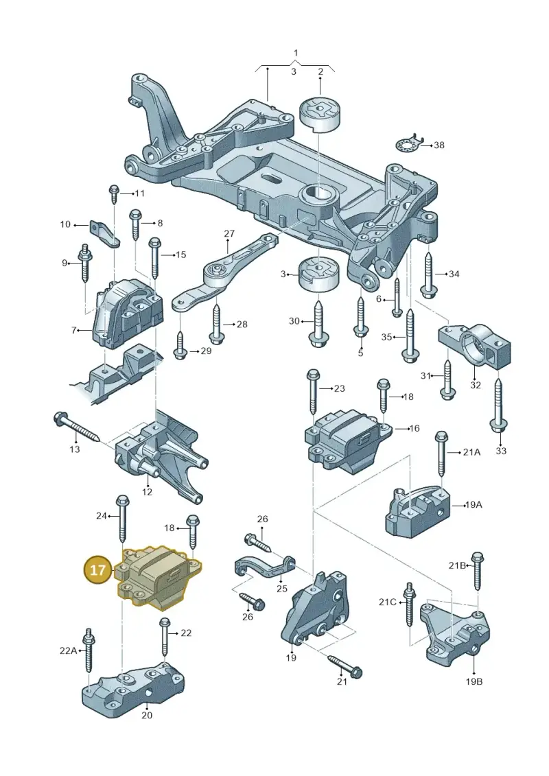 3C0199555AF — Volkswagen Passat saloon (2010-2015) diagram 702199200, position 17