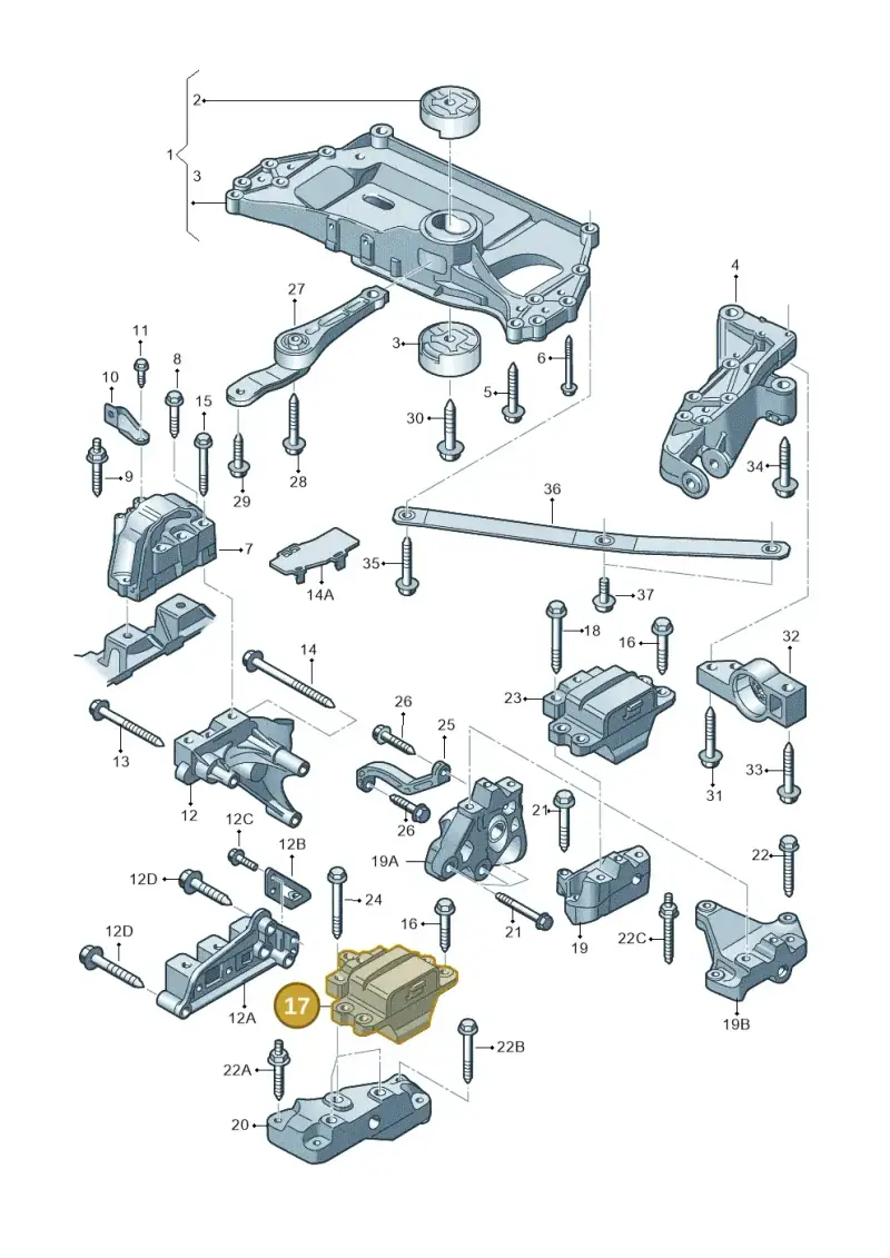 3C0199555AF — Volkswagen Golf Cabriolet (2011-2016) diagram 718199200, position 17