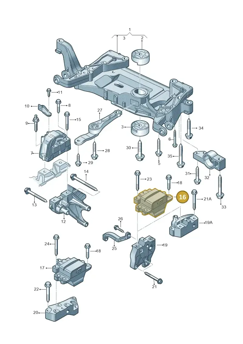 3C0199555P — Volkswagen Passat CC (2008-2012) diagram 460199200, position 16