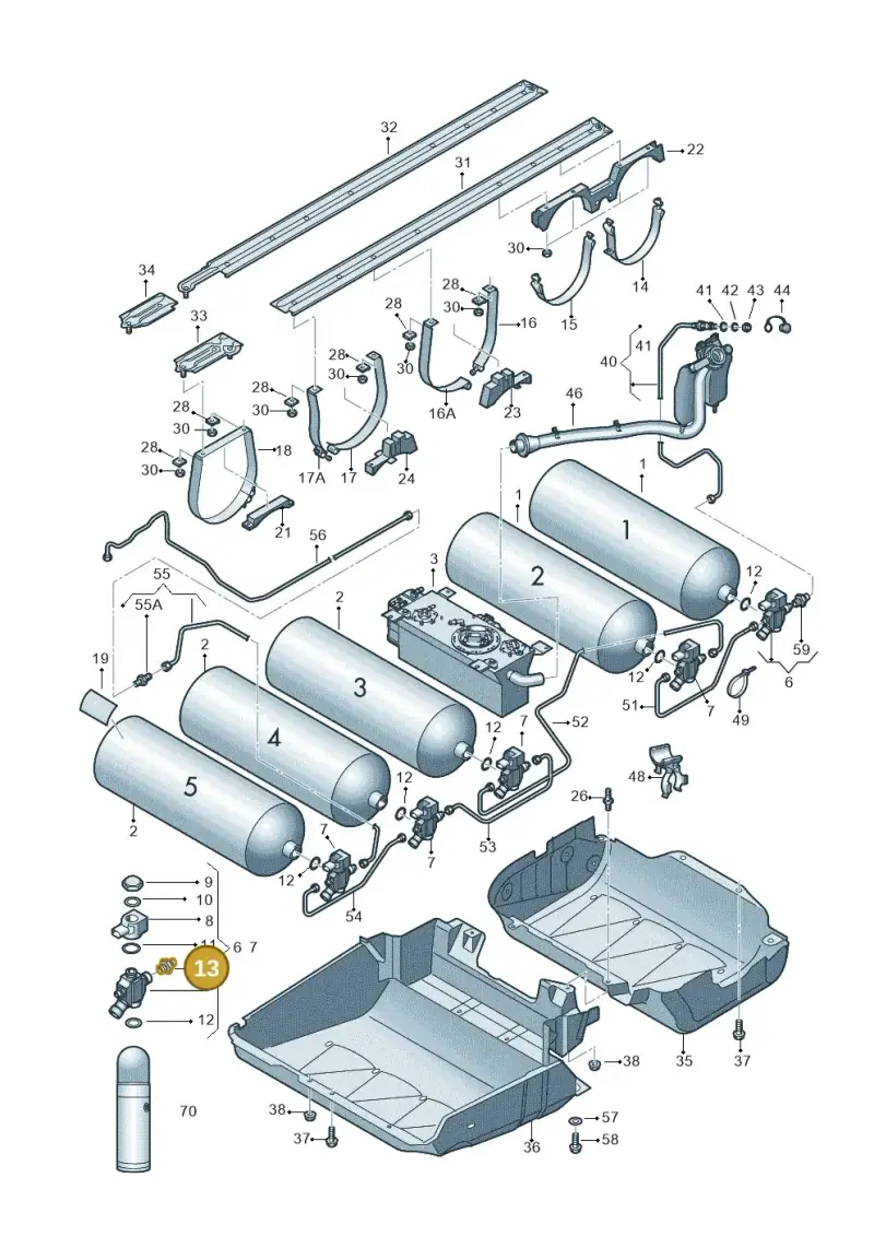 3C0201287 — Volkswagen Caddy Maxi Kombi (2010-2015) diagram 652201090, position 13