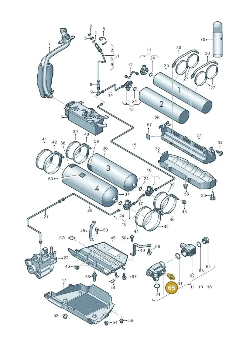 3C0201287 — Volkswagen Touran 2.0 (2010-2015) diagram 658201080, position 65