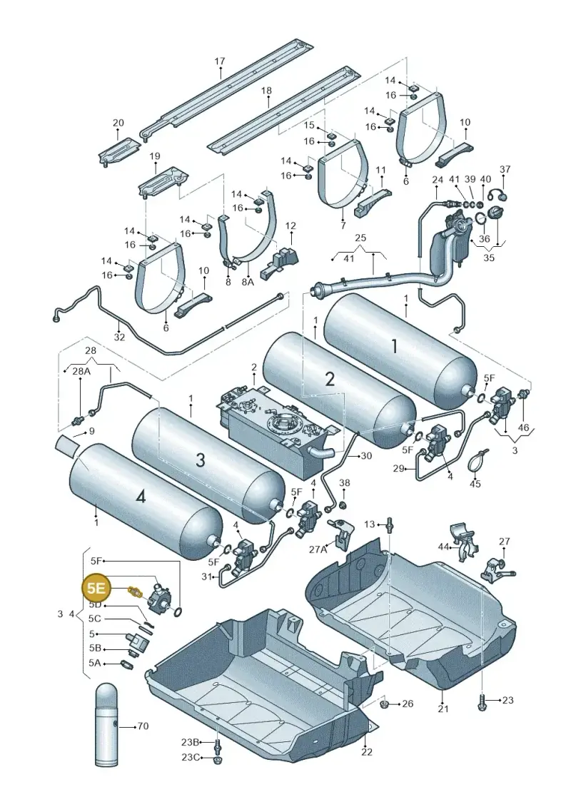 3C0201287 — Volkswagen Caddy Maxi Kombi (2010-2015) diagram 690201080, position 5E