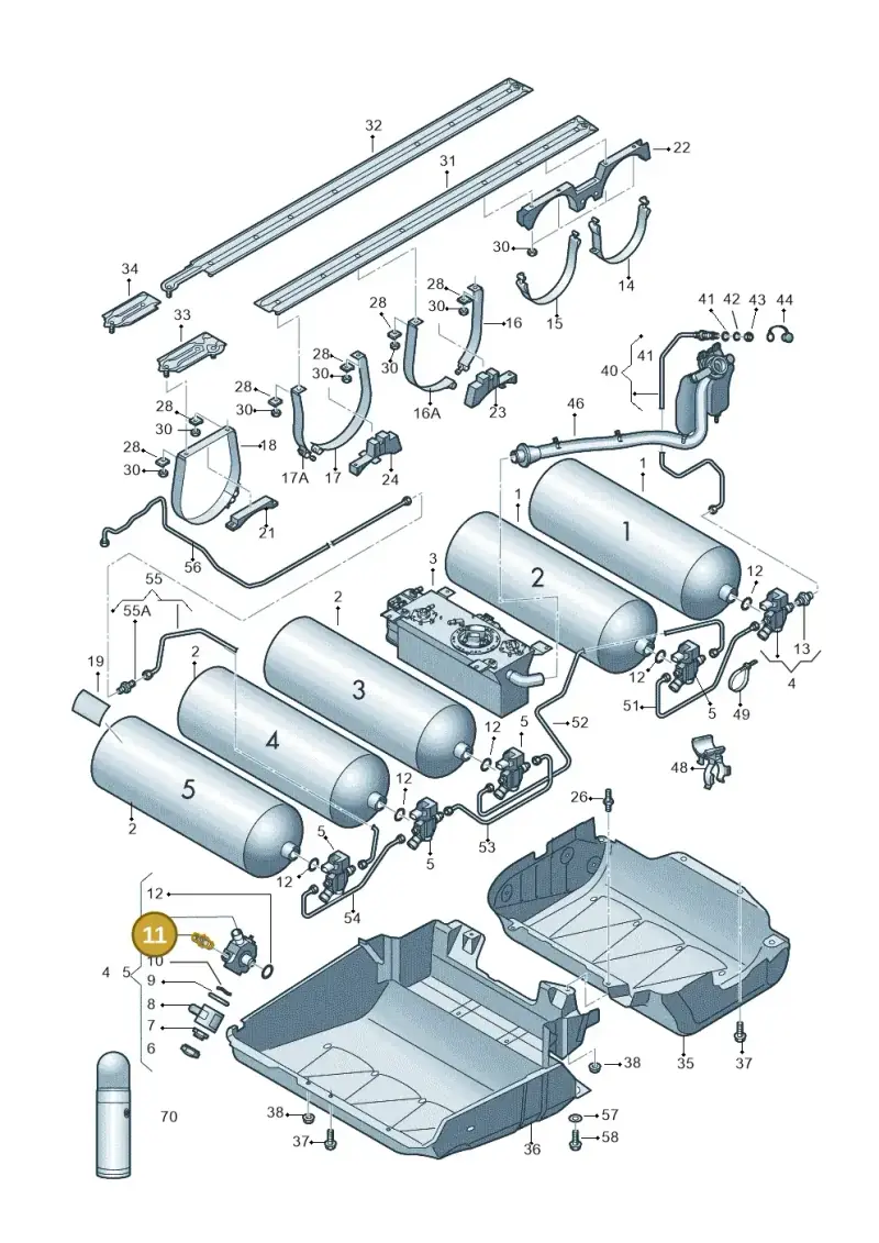 3C0201287 — Volkswagen Caddy Maxi Kombi (2010-2015) diagram 690201100, position 11