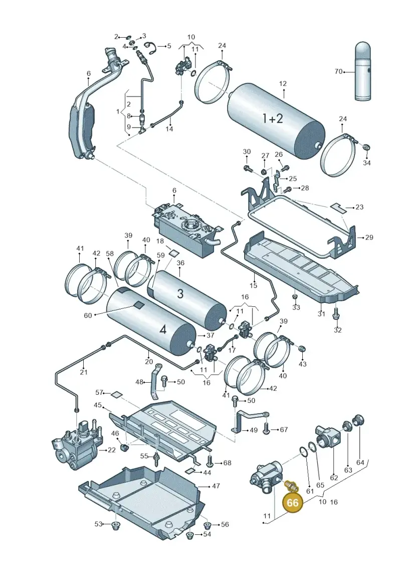 3C0201287 — Volkswagen Touran 2.0 (2010-2015) diagram 694201100, position 66