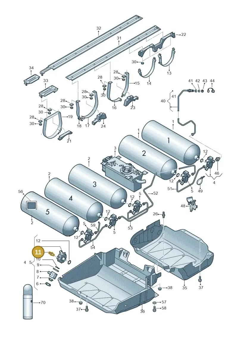 3C0201287 — Volkswagen Caddy kombi (2015-2020) diagram 866201100, position 11