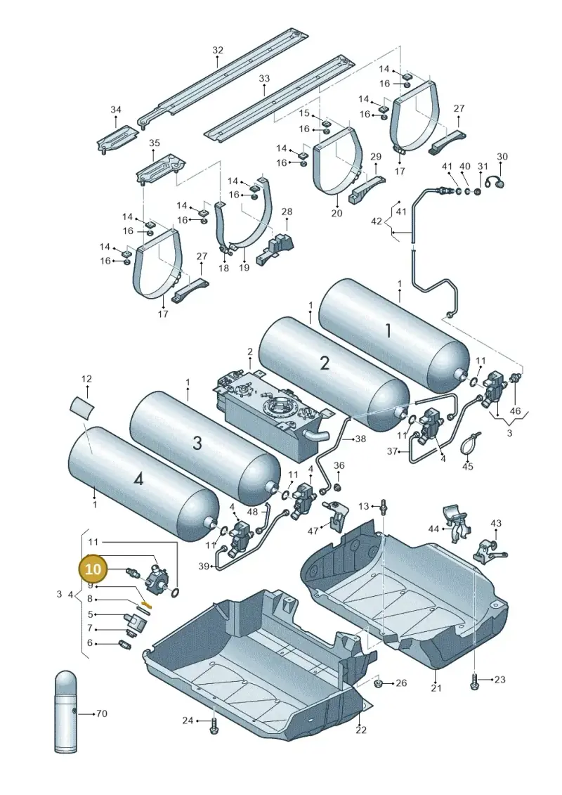 3C0201287 — Volkswagen Caddy kombi (2015-2020) diagram 866201050, position 10