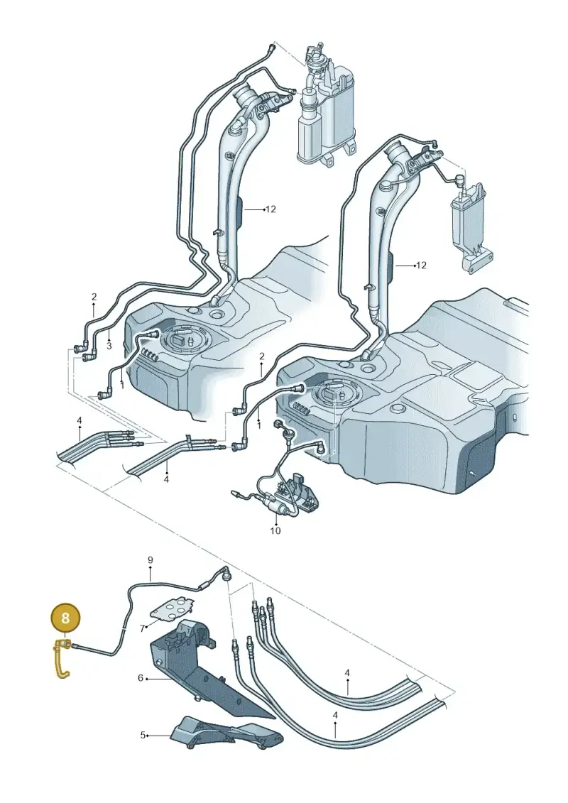 3C0201418A — Volkswagen Passat CC (2008-2012) diagram 460201400, position 8