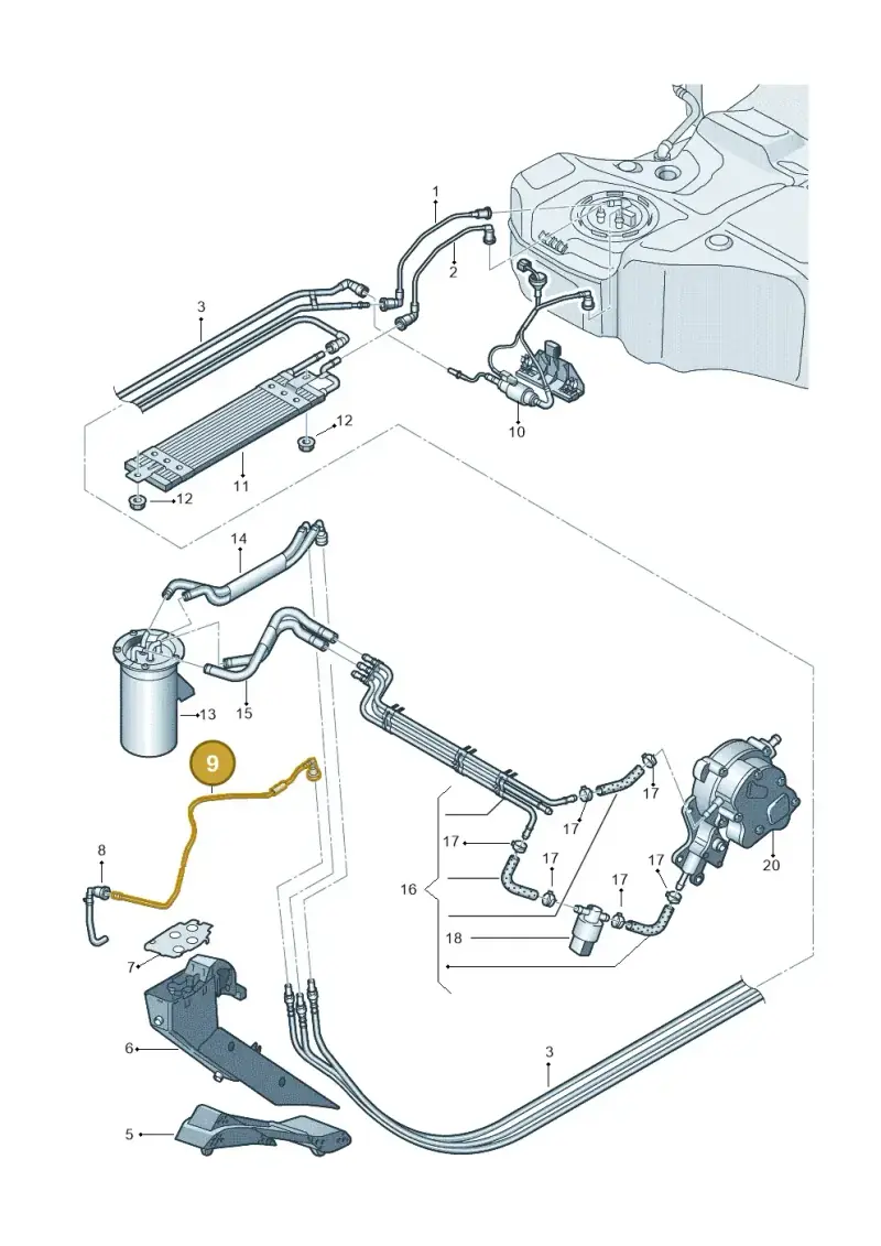 3C0201418B — Volkswagen Passat estate (2008-2011) diagram 460201250, position 9