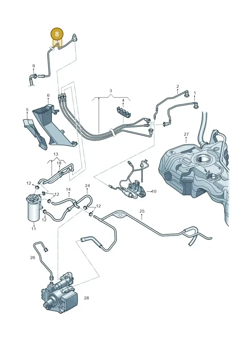 3C0201418B — Volkswagen Passat estate (2008-2011) diagram 649201240, position 8