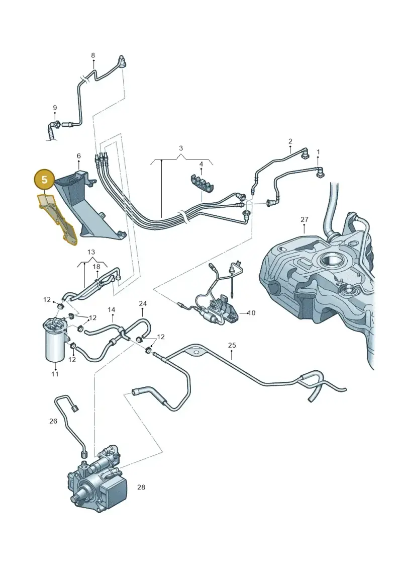 3C0201958A — Volkswagen Passat estate (2008-2011) diagram 649201240, position 5