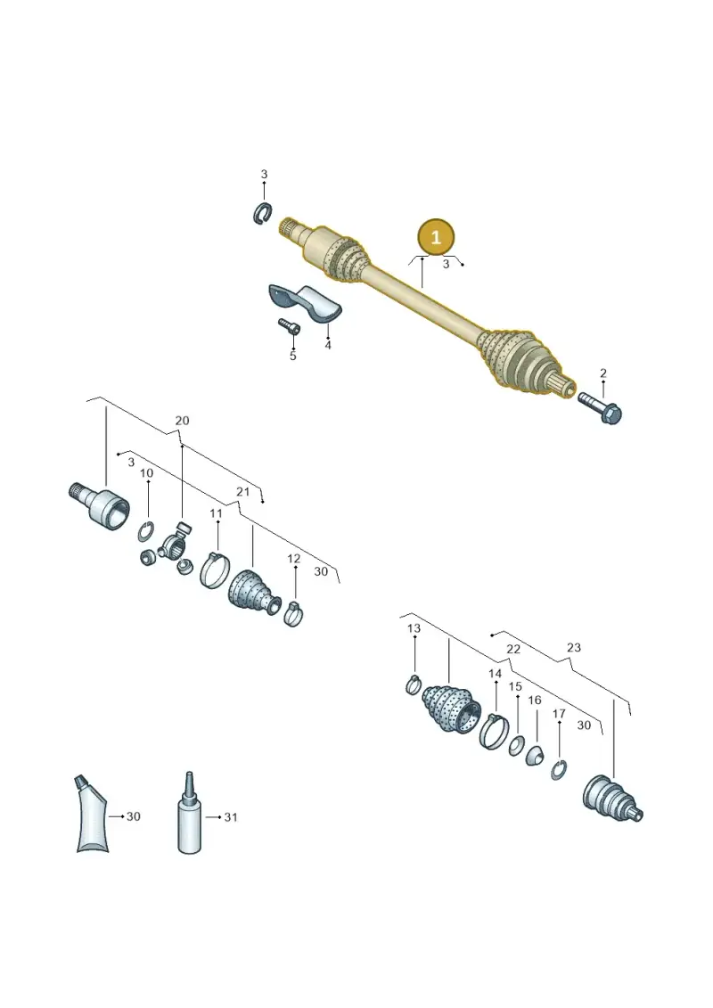 3C0407271AS — Volkswagen Passat CC (2008-2012) diagram 460407500, position 1