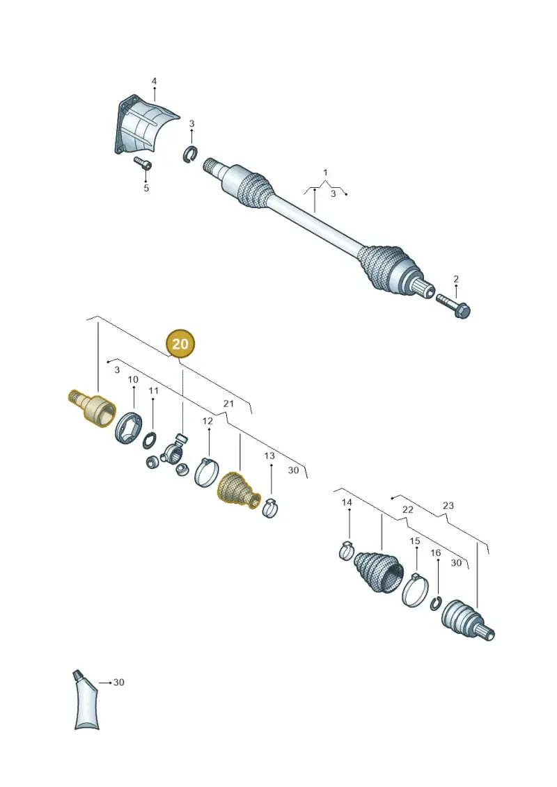 3C0498103G — Volkswagen Passat CC (2011-2016) diagram 460407600, position 20
