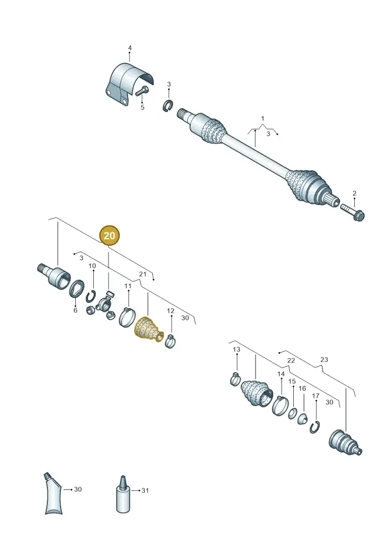 3C0498103G — Volkswagen Passat CC (2008-2012) diagram 645407440, position 20