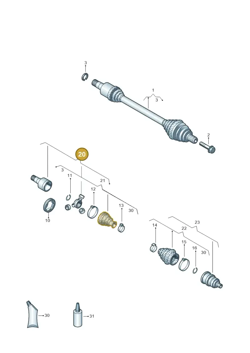 3C0498103GX — Volkswagen TIGUAN                 08> (2007-) diagram 634407320, position 20