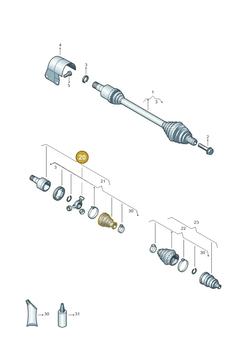 3C0498103GX — Volkswagen Tiguan 4Motion (2011-2018) diagram 719407500, position 20