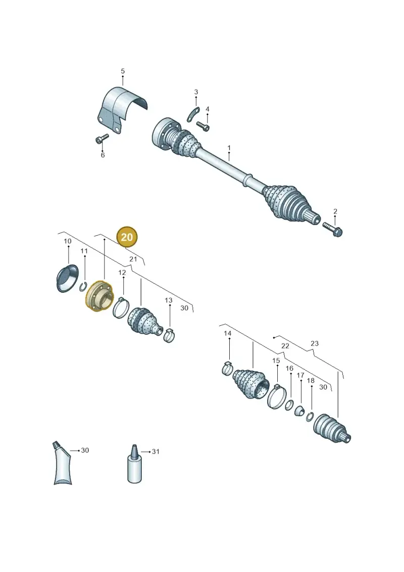 3C0498103M — Volkswagen Caddy Maxi Kombi (2010-2015) diagram 658407300, position 20