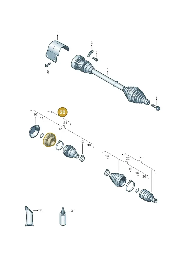 3C0498103M — Volkswagen Passat CC (2011-2016) diagram 702407520, position 20