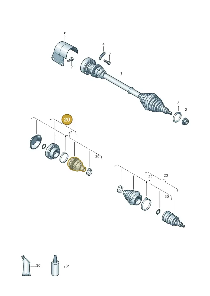 3C0498103M — Volkswagen Polo (2014-2022) diagram 794407060, position 20