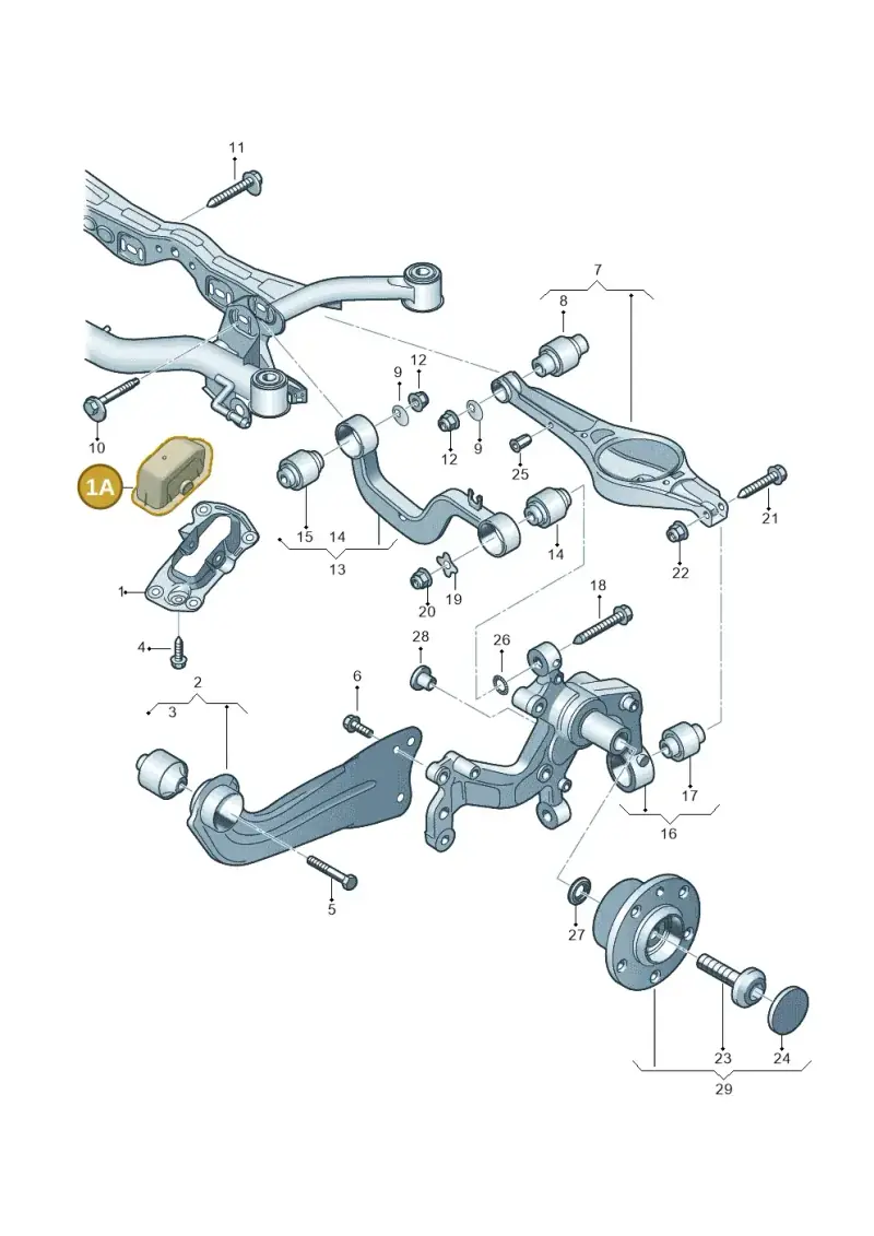3C0501475A — Volkswagen Sharan BlueMotion (2015-2022) diagram 460505100, position 1A