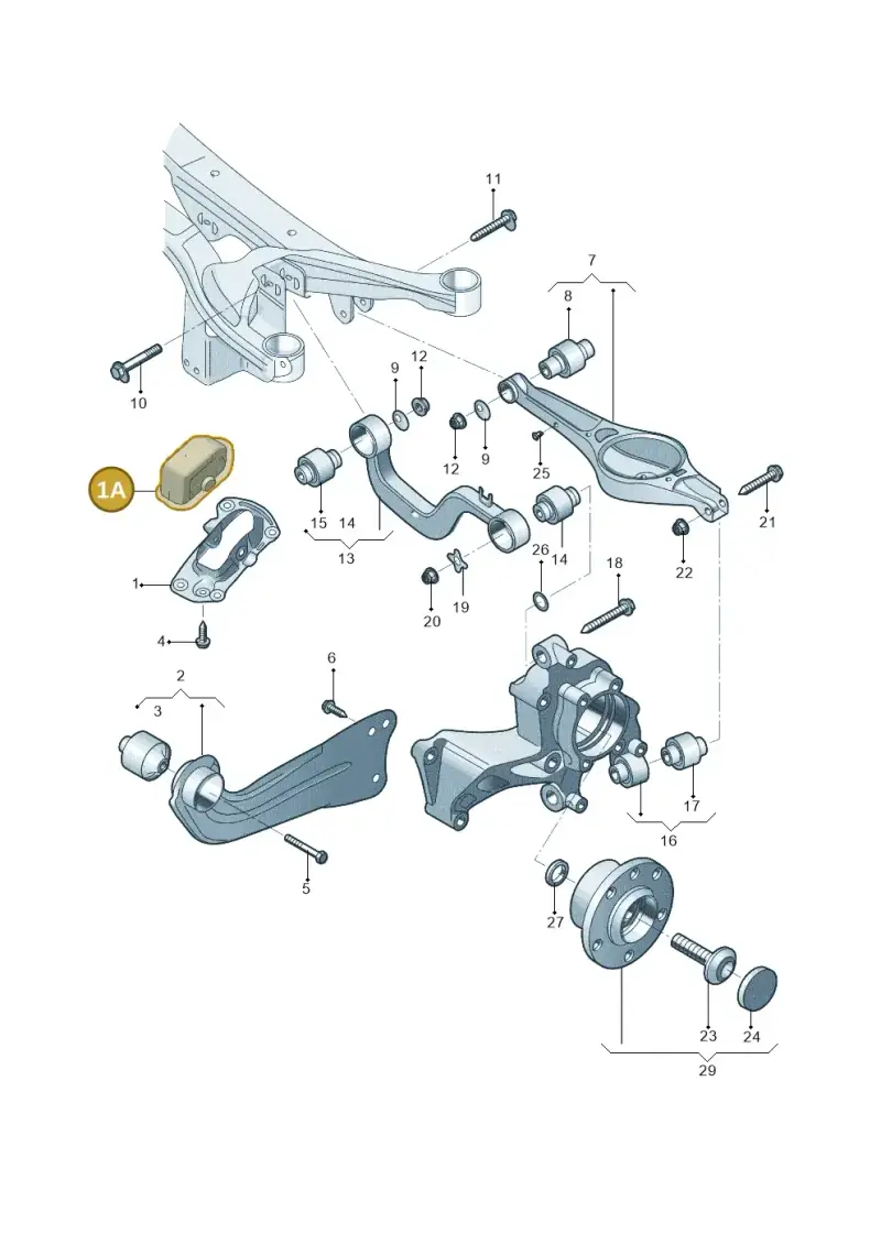 3C0501475A — Volkswagen Tiguan (2009-2019) diagram 688505100, position 1A