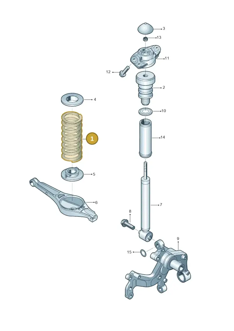 3C0511115AG — Volkswagen Tiguan (2009-2019) diagram 688511000, position 1
