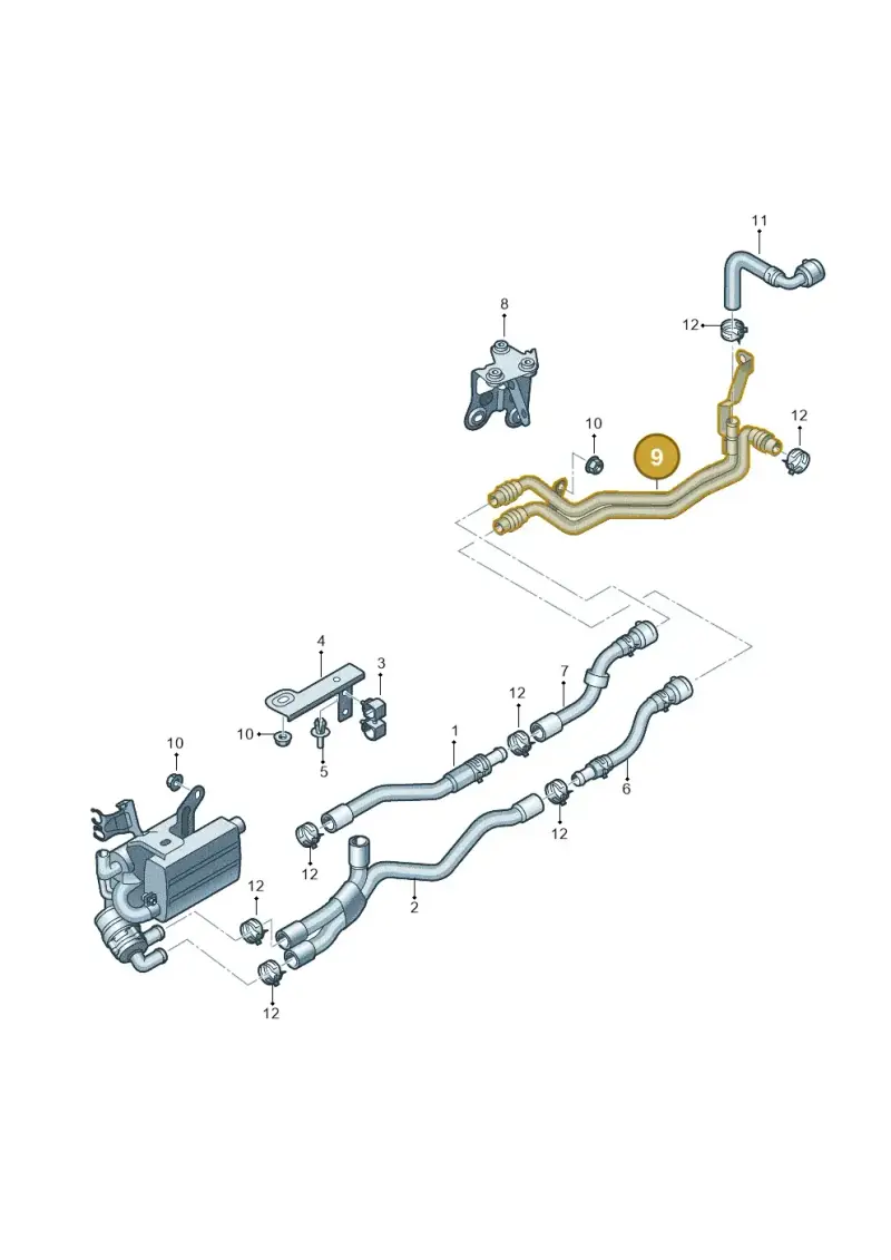 3C0815102A — Volkswagen Passat CC (2011-2016) diagram 460819740, position 9