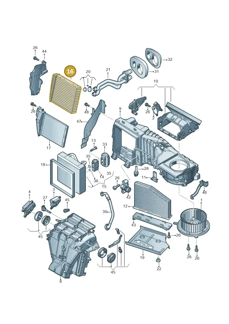 3C0819031A — Volkswagen Tiguan 4Motion (2011-2018) diagram 649820110, position 16