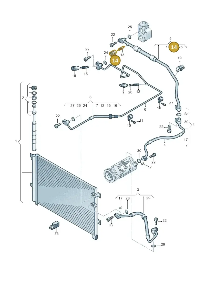 3C0820231 — Volkswagen Amarok twin cab (2022-) diagram 683820150, position 14