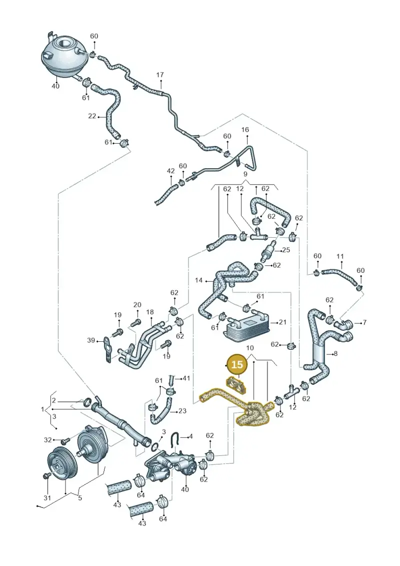 3C0820495 — Volkswagen Jetta (2014-2017) diagram 625121160, position 15