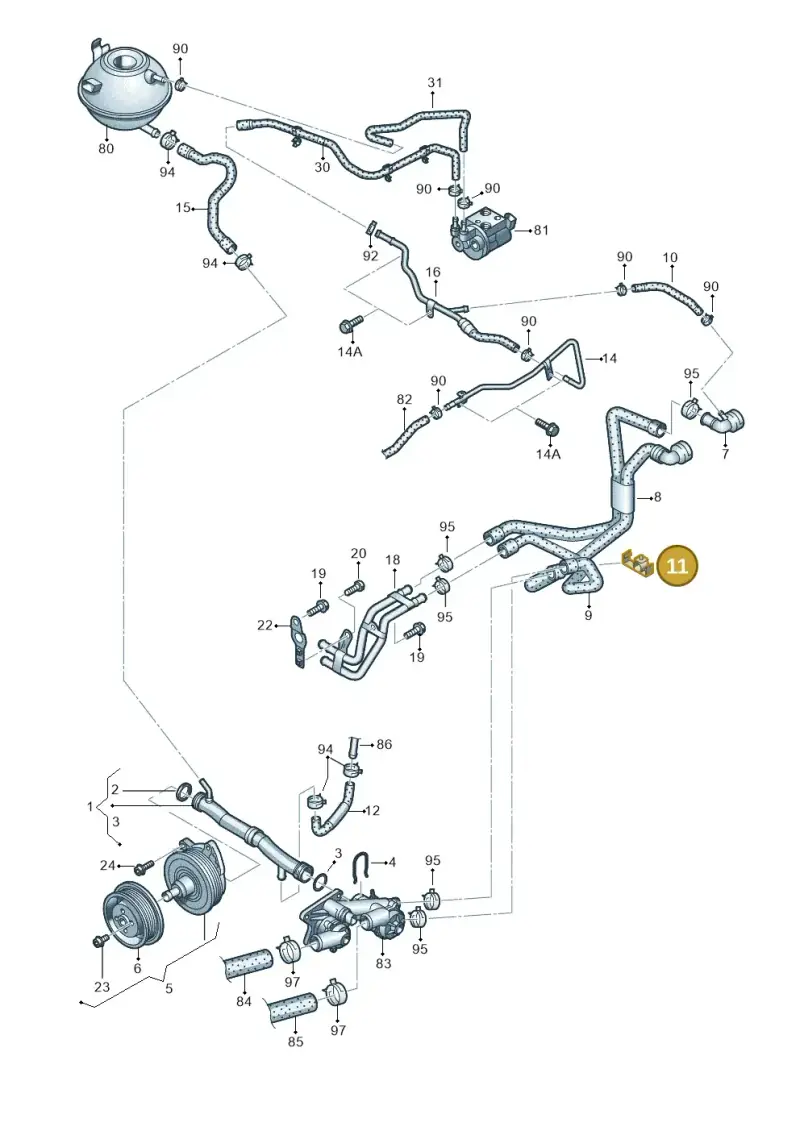 3C0820495 — Volkswagen Touran 2.0 (2010-2015) diagram 658121170, position 11
