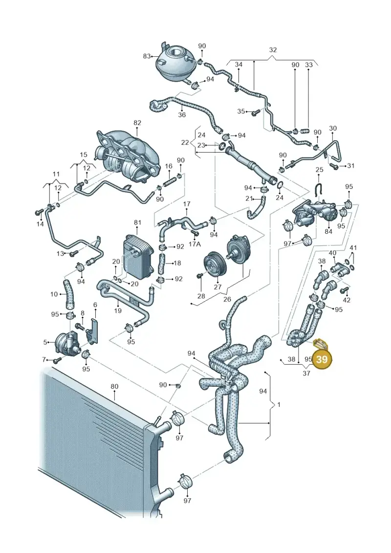 3C0820495 — Volkswagen Polo (2012-2014) diagram 672121350, position 39