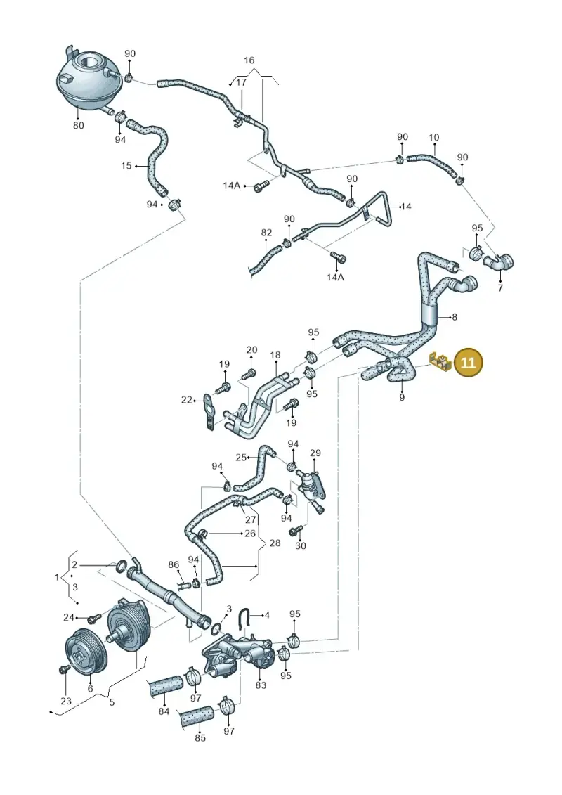3C0820495 — Volkswagen Passat CC (2011-2016) diagram 702121200, position 11