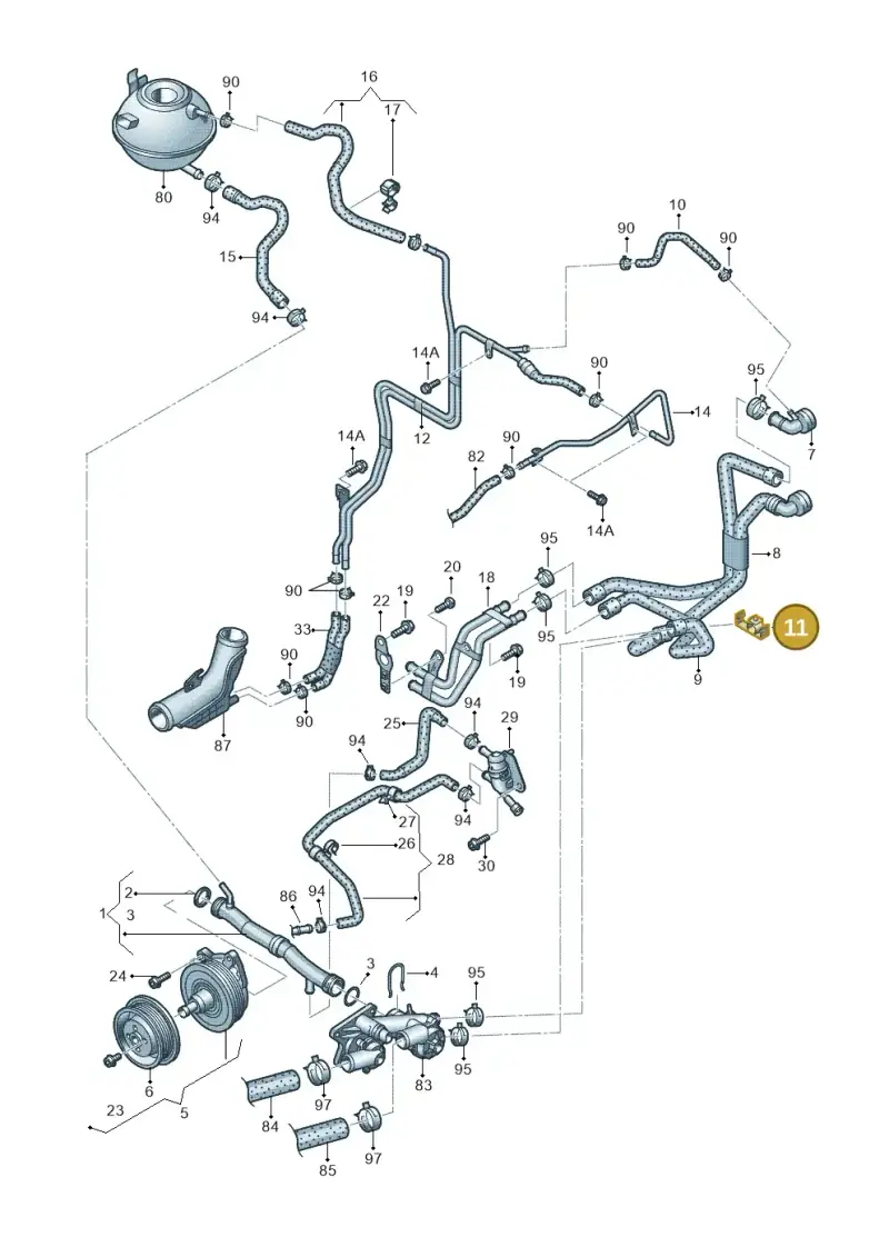 3C0820495 — Volkswagen Passat CC (2011-2016) diagram 702121210, position 11
