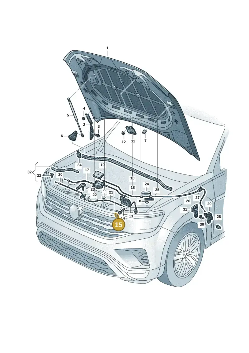 3C0823187 — Volkswagen Atlas Cross Sport (2023-) diagram 3cm823000, position 15