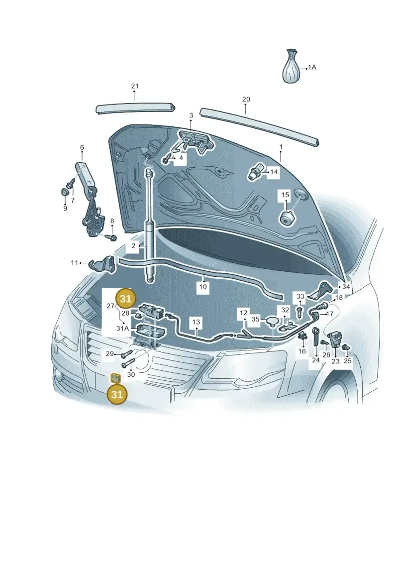 3C0823187 — Volkswagen Passat estate (2008-2011) diagram 460823100, position 31