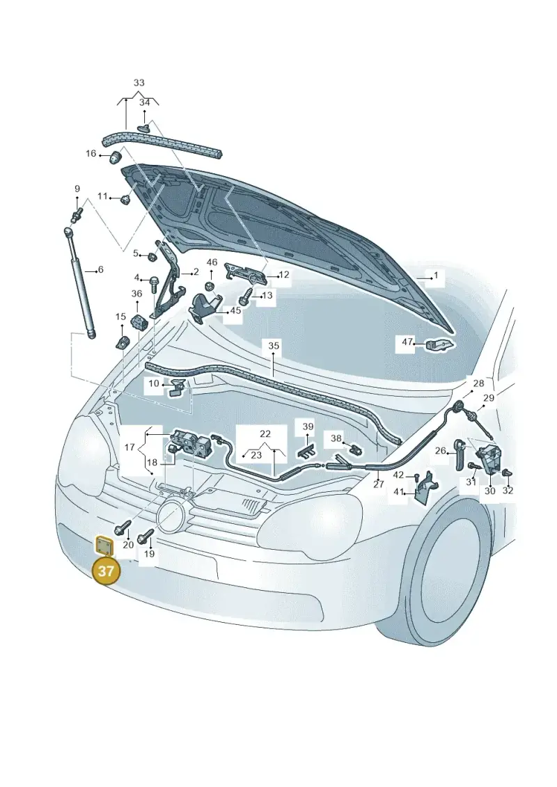 3C0823187 — Volkswagen Eos BlueMotion (2010-2015) diagram 482823100, position 37