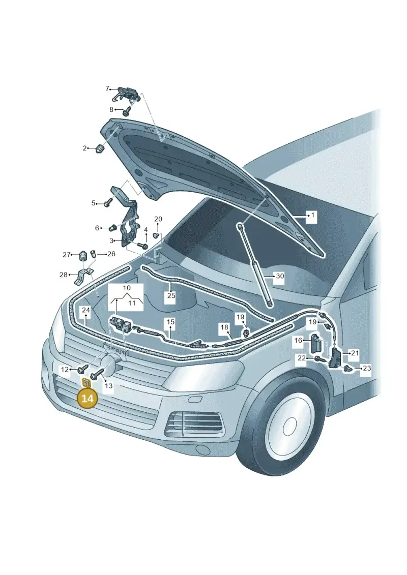 3C0823187 — Volkswagen Touareg (2012-2014) diagram 693823100, position 14