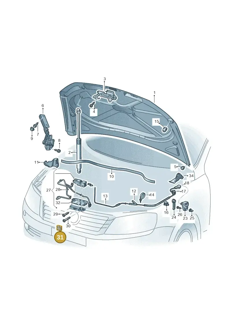 3C0823187 — Volkswagen Passat saloon (2010-2015) diagram 702823100, position 31