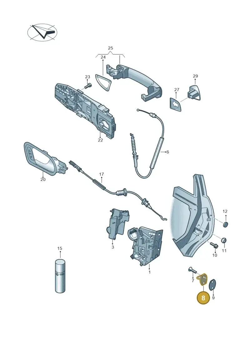 3C0837033C — Volkswagen T-Roc BlueMotion (2017-2024) diagram 672839000, position 8
