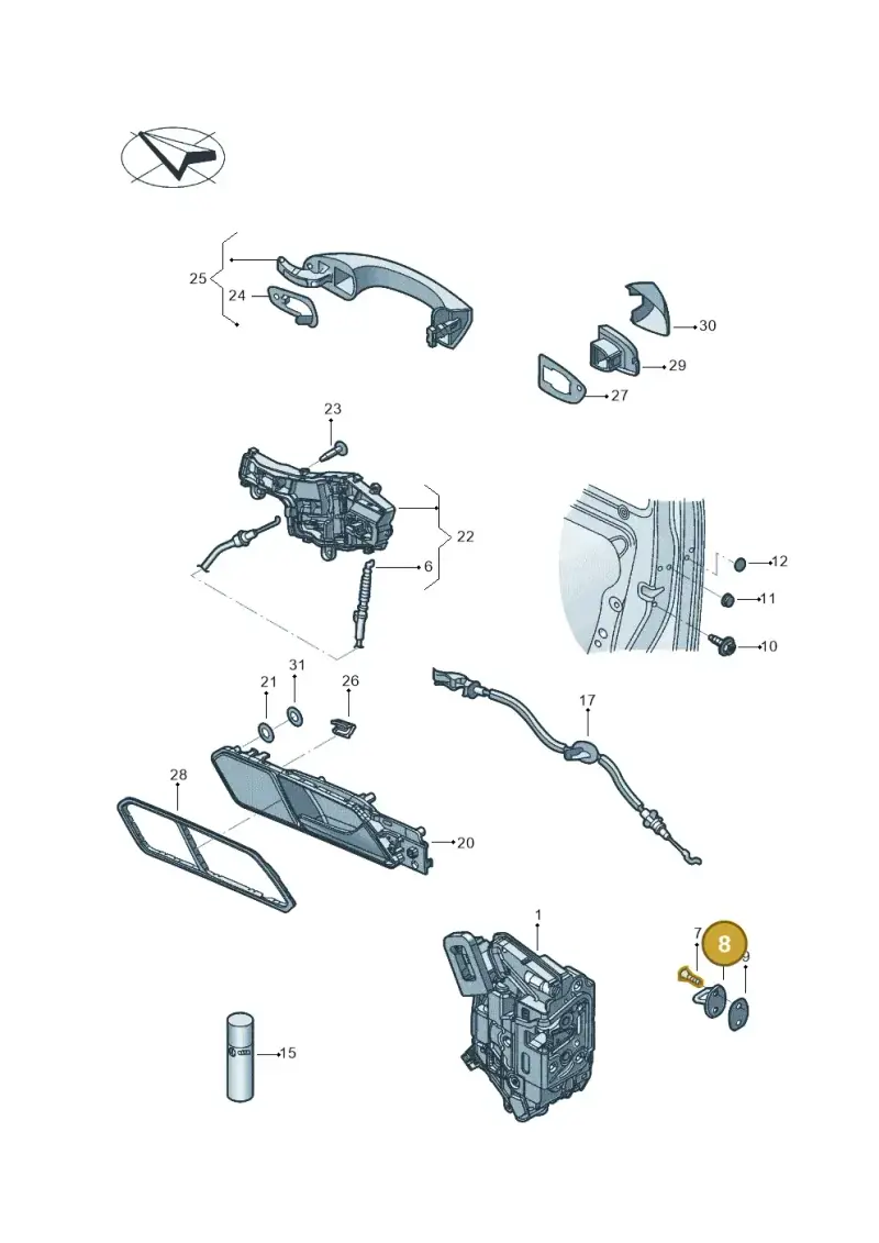 3C0837033C — Volkswagen Tiguan 2.0 4Motion (2017-2024) diagram 833839000, position 8