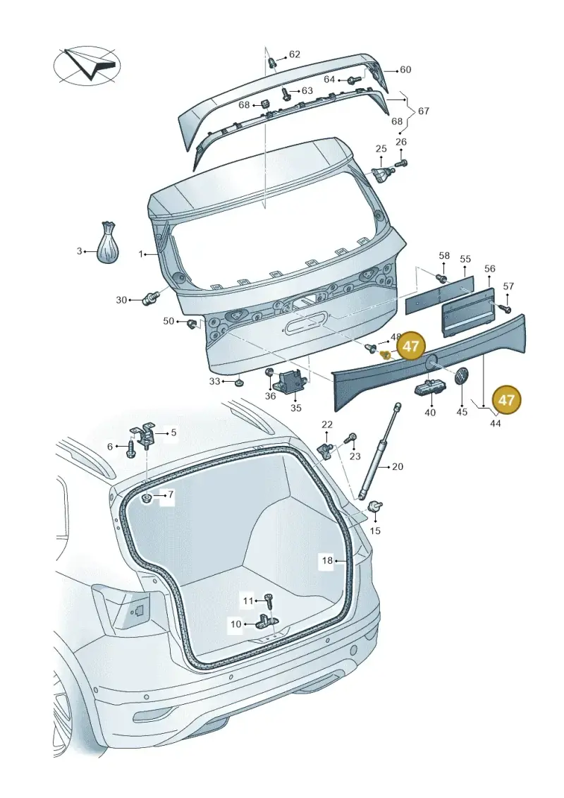 3C0853585 — Volkswagen T-Cross 1,0 (2018-2024) diagram 587827000, position 47