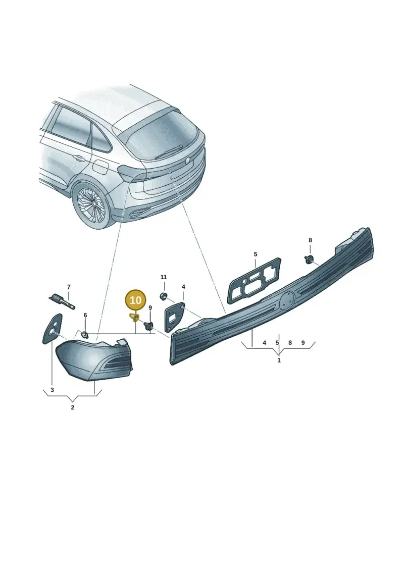 3C0853586 — Volkswagen Taigo (2021-2024) diagram 2f0945010, position 10